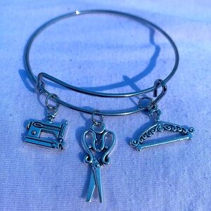 Brand New! Handmade! Adjustable Charm Bangle Bracelet!